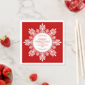 Frohe Weihnachten Verzierte White Snowflake Serviette (Beispiel)