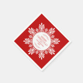 Frohe Weihnachten Verzierte White Snowflake Serviette (Ecke)