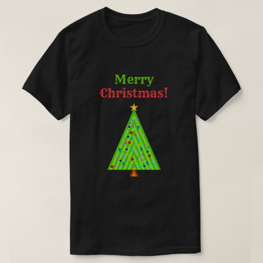 "Frohe Weihnachten!" + Verzierter Weihnachtsbaum T-Shirt (Design vorne)