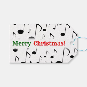 "Frohe Weihnachten! "; Viele musikalischen Geschenkanhänger