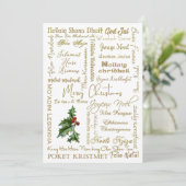 Frohe Weihnachten Viele Sprachen Gold Typografie (Stehend Vorderseite)