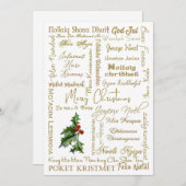 Frohe Weihnachten Viele Sprachen Gold Typografie (Vorne/Hinten)