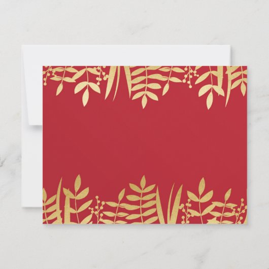 Frohe Weihnachten Vielen Dank Cards Red & Gold Xma Einladung (Rückseite)
