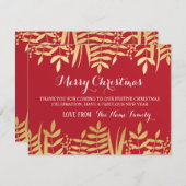 Frohe Weihnachten Vielen Dank Cards Red & Gold Xma Einladung (Vorne/Hinten)