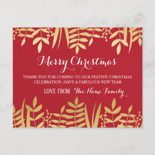 Frohe Weihnachten Vielen Dank Cards Red & Gold Xma Einladung