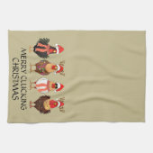 Frohe Weihnachten - Vier Weihnachtsgeburten Geschirrtuch (Horizontal)