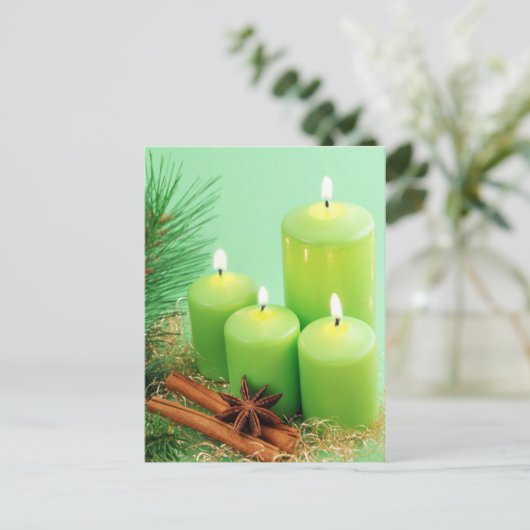 Frohe Weihnachten - Vierter Advent mit Kerzen (Stehend Vorderseite)