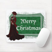Frohe Weihnachten Viktorianische Frau 2 Fantasy Mo Mousepad (Mit Mouse)