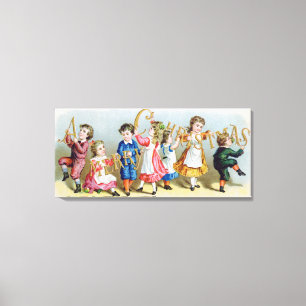 Frohe Weihnachten, Viktorianische Postkarte Leinwanddruck