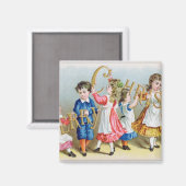Frohe Weihnachten, Viktorianische Postkarte Magnet (Vorderseite/Rückseite)