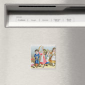 Frohe Weihnachten, Viktorianische Postkarte Magnet (In Situ (Geschirrspüler))