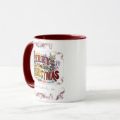 Frohe Weihnachten Viktorianische Tasse (Vorderseite Links)