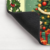Frohe Weihnachten viktorianischer Baum Rot Grün St Mousepad (Ecke)