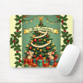 Frohe Weihnachten viktorianischer Baum Rot Grün St Mousepad (Mit Mouse)
