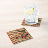 Frohe Weihnachten Vintag Alice Rechteckiger Pappuntersetzer (Vor Ort)