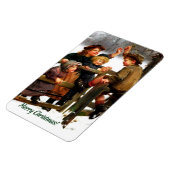 Frohe Weihnachten. Vintag Art Christmas-Geschenk Magnet (Linke Seite)