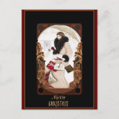 Frohe Weihnachten Vintag Art Deco Postkarte (Vorderseite)