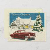 Frohe Weihnachten Vintag Automobil Postkarte (Vorne/Hinten)
