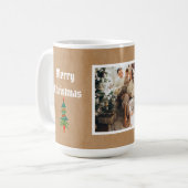Frohe Weihnachten Vintag Brown Foto Kaffeetasse (Vorderseite Links)