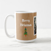 Frohe Weihnachten Vintag Brown Foto Kaffeetasse (Links)
