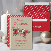 Frohe Weihnachten Vintag Butterfly Poinsettia