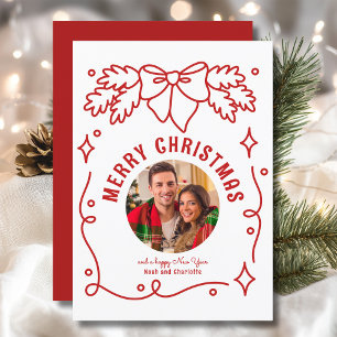 Frohe Weihnachten Vintag Coquette Bow Spruce Foto