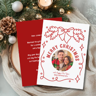 Frohe Weihnachten Vintag Coquette Bow Spruce Foto