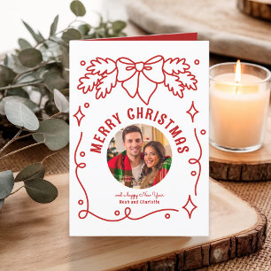 Frohe Weihnachten Vintag Coquette Bow Spruce Foto