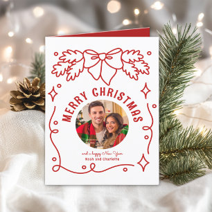 Frohe Weihnachten Vintag Coquette Bow Spruce Foto