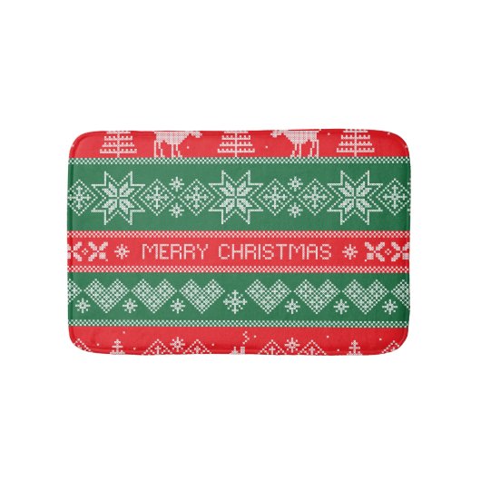 Frohe Weihnachten: Vintag festliche Muster. Badematte (Vorderseite)