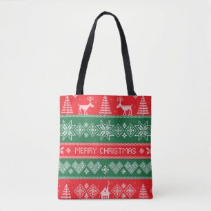 Frohe Weihnachten: Vintag festliche Muster. Tasche