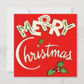 Frohe Weihnachten Vintag Flat Weihnachtskarte (Vorderseite)