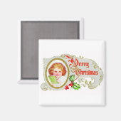 Frohe Weihnachten Vintag Magnet (Vorderseite/Rückseite)