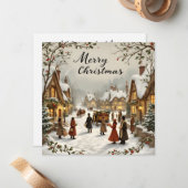 Frohe Weihnachten Vintag Mitteilungskarte (Vorderseite/Rückseite Beispiel)