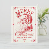 Frohe Weihnachten Vintag Name der Weihnachtsfamili (Stehend Vorderseite)