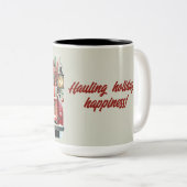 Frohe Weihnachten Vintag Orange Truck Zweifarbige Tasse (VorderseiteRechts)