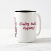 Frohe Weihnachten Vintag Pink Truck Zweifarbige Tasse (VorderseiteRechts)
