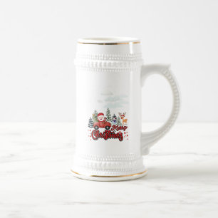 Frohe Weihnachten Vintag Red Santa Truck Geschenke Bierglas
