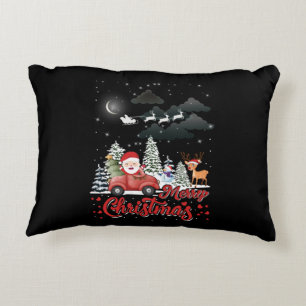 Frohe Weihnachten Vintag Red Santa Truck Geschenke Dekokissen