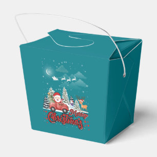 Frohe Weihnachten Vintag Red Santa Truck Geschenke Geschenkschachtel