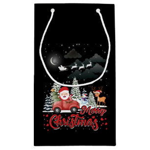 Frohe Weihnachten Vintag Red Santa Truck Geschenke Kleine Geschenktüte