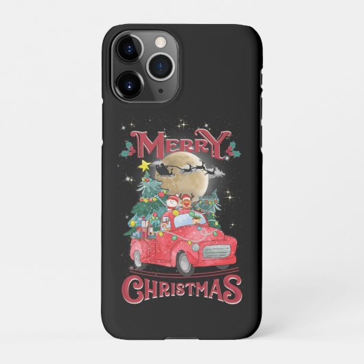 Frohe Weihnachten Vintag Red Santa Truck iPhone Hülle (Rückseite)
