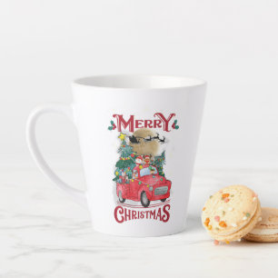 Frohe Weihnachten Vintag Red Santa Truck Milchtasse