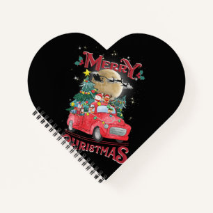 Frohe Weihnachten Vintag Red Santa Truck Notizblock