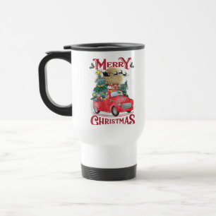Frohe Weihnachten Vintag Red Santa Truck Reisebecher