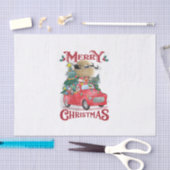 Frohe Weihnachten Vintag Red Santa Truck Seidenpapier (Handwerk)