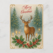 Frohe Weihnachten Vintag Reindeer, Holly Berry (Vorderseite)