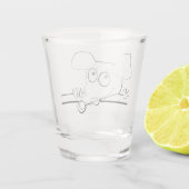 Frohe Weihnachten Vintag Retro-Maus-Design Schnapsglas (Rückseite)