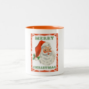 Frohe Weihnachten Vintag Retro Santa Claus Zweifarbige Tasse