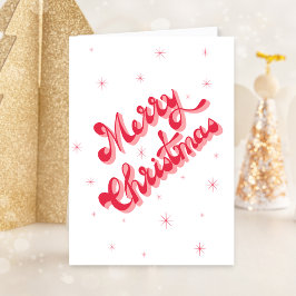 Frohe Weihnachten Vintag Retro Typografie Red